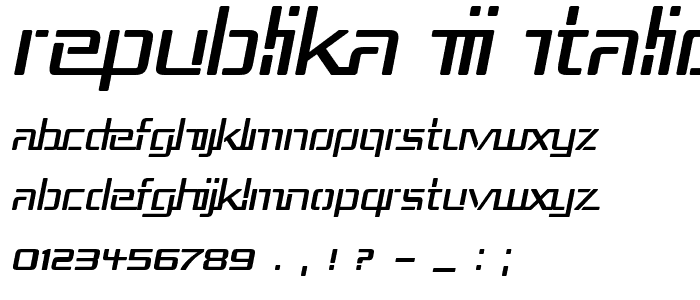 Republika III Italic font